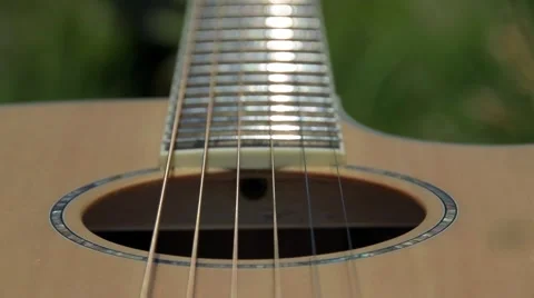 Slow Tracking Guitar Close Up Stock Footage 51661817