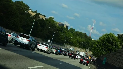 Slow up of traffic while twisting Stock Footage 90098421
