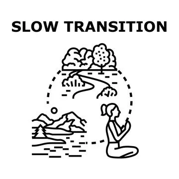 Slow transition concept for life change process Stock Illustration