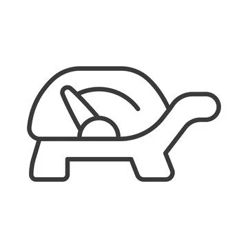 Slow turtle speed icon in line design. Slow, turtle, speed, nature, animal Stock Illustration