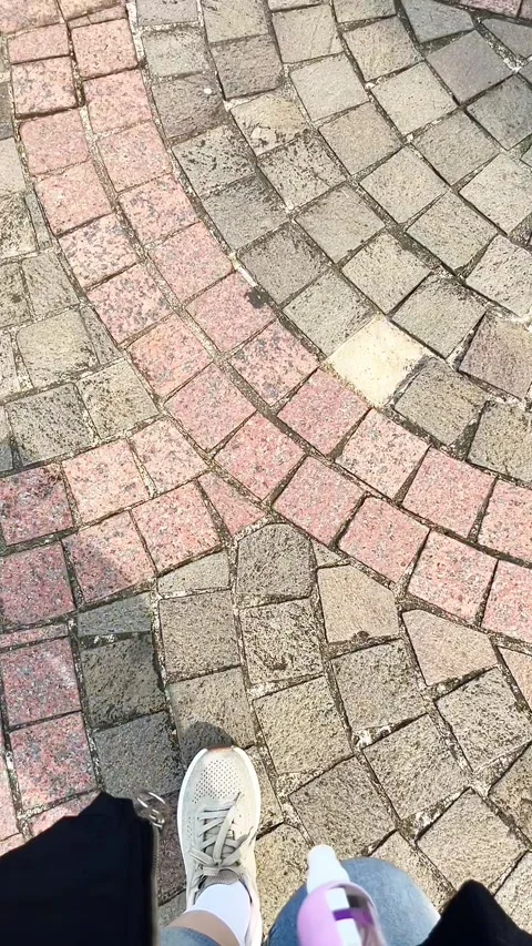 Slow walk on brick pavement Stock Footage 279393391