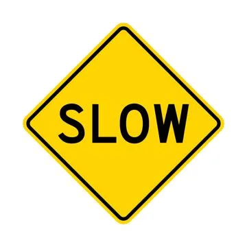 Slow warning road sign Stock Illustration