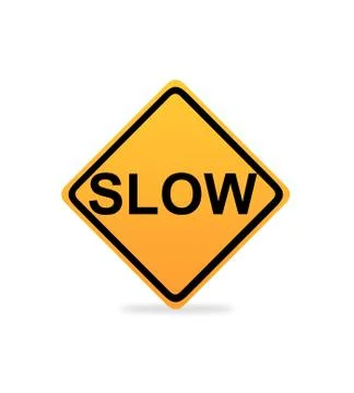 Slow warning sign Stock Illustration