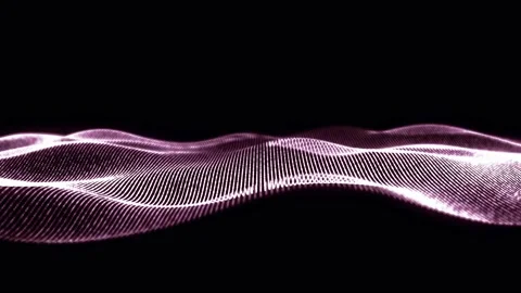 Slow waves in red 3D particle net with reduced depth of field Stock-Footage 233634567