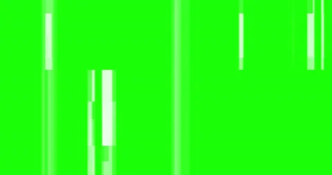 Slow white glitch on green screen background. Stock Footage
