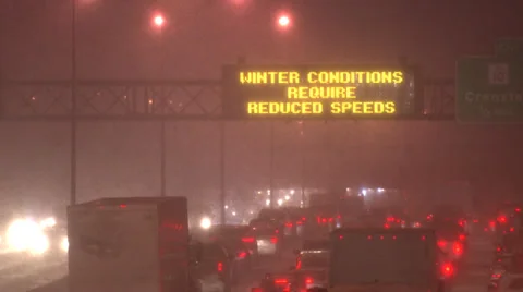 Slow winter driving Stock Footage 34459982