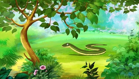 Slow Worm Limbless Lizard ikkustration. Stock Illustration