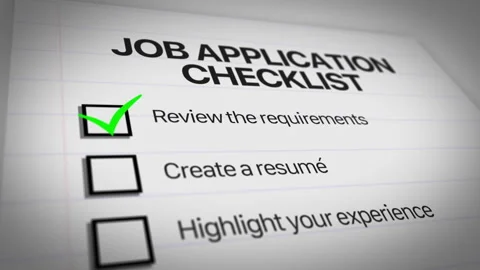 Slow Zoom Job Application Checklist Stock Footage 264504789