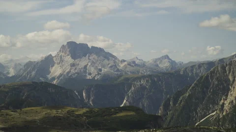 Slow zoom on mountain range in the dolomites, Alto adige, Italy Stock Footage 146454859