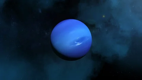 Slow Zoom to Planet Neptune in Solar System Stock Footage