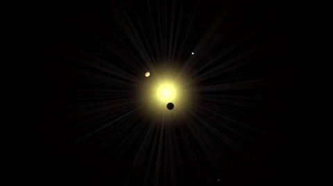 Slow zoom in on solar system Видео 51937738