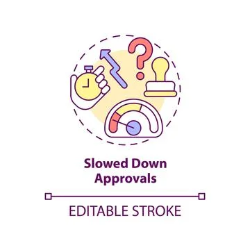 Slowed down approvals concept icon Stock-Illustration