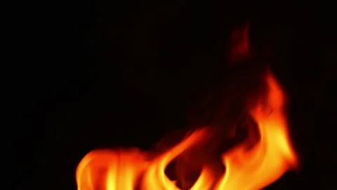 Slowfire34Fire flame burning and glowing slow motion on blackg screen background Stock Footage 231555438