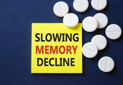 Slowing Memory Decline symbol. Concept words Slowing Memory Decline on yell.. Foto stock