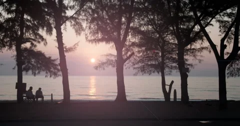 Slowlife by the beach with sunrise in the morning. Stock Footage