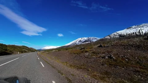 Slowly Advancing Along an Icelandic Mountain Road Stock Footage 342268680