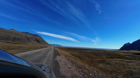 Slowly Advancing Along a Mountain Road in Iceland Stock Footage 342268105