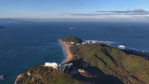 Slowly Advancing Over Cape Irago Coastal Headland in Japan Stock Footage 342237839