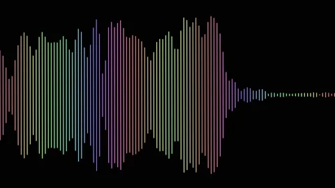 Slowly Colored Equalizer Audio Spectrum Dynamic Waves Background Stock Footage 86014863