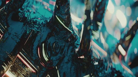 Slowly evolving blue background. Abstract fractal pattern. Alien structure. Sci Stock Footage 246002363