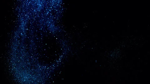 Slowly falling blue sequins on a black background Stock Footage 279249305