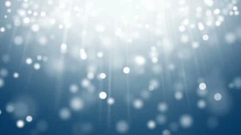 Slowly falling circle bokeh and light rays on blue loop Stock Footage 37408903