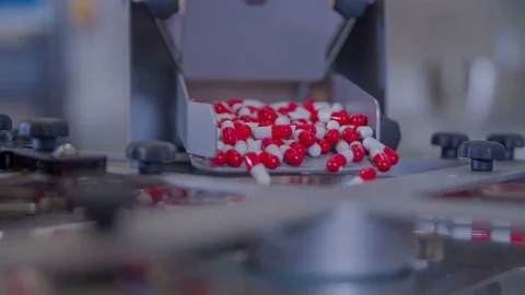 Slowly falling on a conveyor belt Stock Footage 72271769