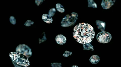 Slowly falling diamonds Stock Footage