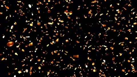 Slowly Falling Golden Confetti Stock Footage