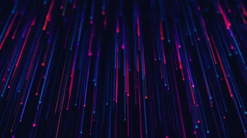 Slowly falling red blue lights lines motion background Stock Footage 261364235