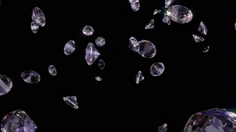 Slowly Falling Shiny Diamonds Stock Footage 56980509