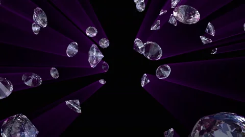 Slowly Falling Shiny Diamonds Stock Footage 56981774