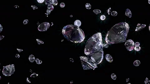 Slowly Falling Shiny Diamonds Stock Footage 57302315