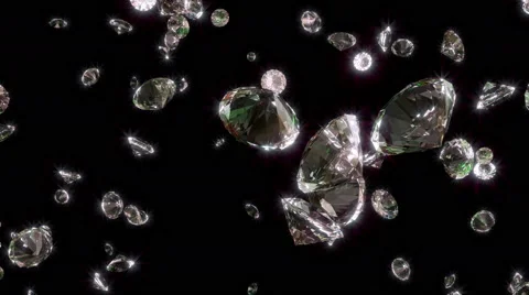 Slowly Falling Shiny Diamonds Stock Footage 57338973