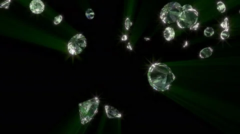Slowly Falling Shiny Diamonds Stock Footage 57352982