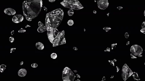 Slowly Falling Shiny Diamonds Stock Footage 57392387