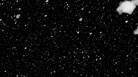 Slowly falling snow on a black background. Winter christmas animation. Видео 253505306