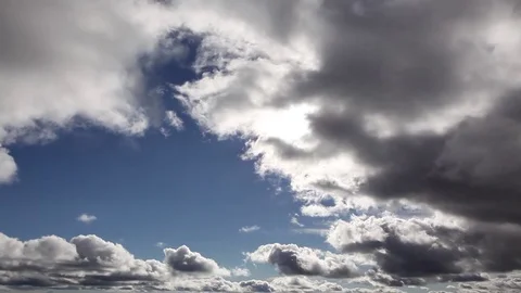 Slowly "flying" clouds on blue sky. Stock Footage 76756031