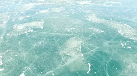 Slowly flying over ice Stock Footage