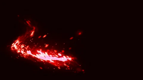 Slowly flying rays of red light on a black abstract background. Stock Footage 252934019