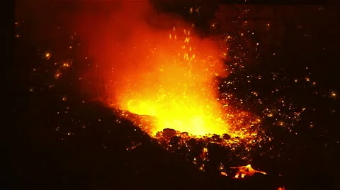 Slowly flying sparks Stock Footage 55389218