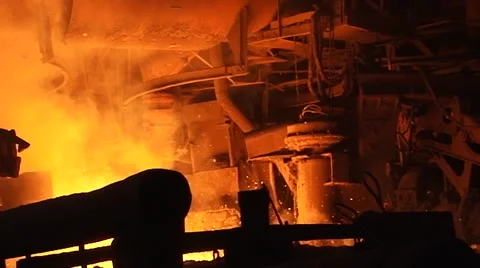 Slowly flying sparks in the foundry Stock Footage 46793508