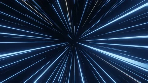 Slowly flying through space then entering hyperspace and slowing down. Видео 175865777