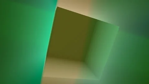 Slowly Leaning Box 3d Cube in Colorspace Video stock 139713496