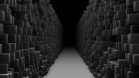 Slowly motion through a corridor with squares on the sides Stock Footage 84595062