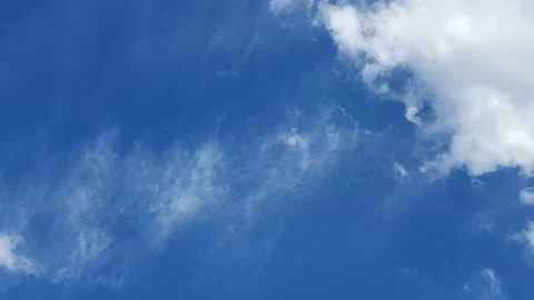 Slowly movement clouds in blue sky Stock Footage 158525581