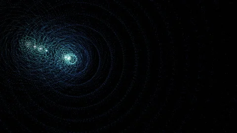 Slowly moving abstract blue particles. 3D rendering Stock Footage 94352745