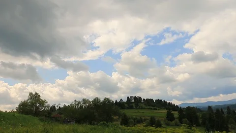 Slowly Moving Clouds With Hills Video stock 113632926