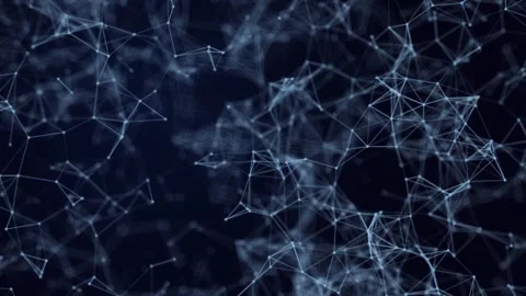 Slowly moving connecting particles, complex structure, abstract animation Stock Footage 256595169