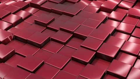 Slowly Moving Cubes with light effects in form of two rings Stock Footage 84785665